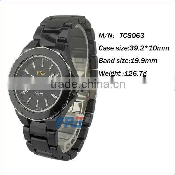 stainless steel back quartz bangle watches ceramic watch