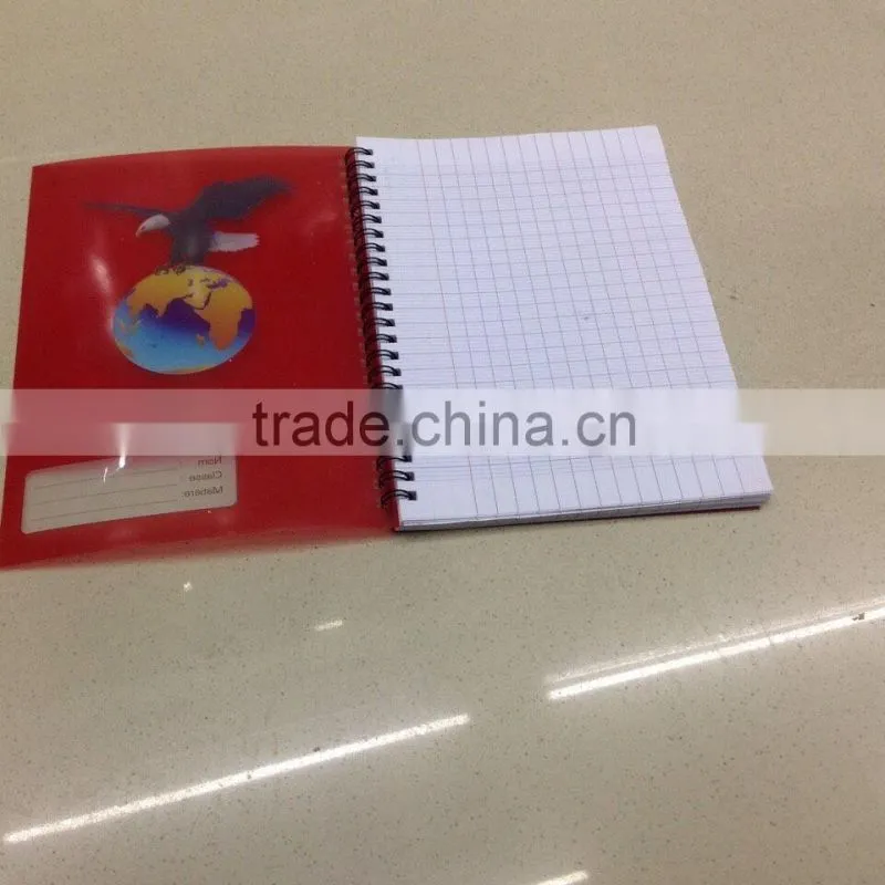 Plastic PVC cover notebook with double o wire