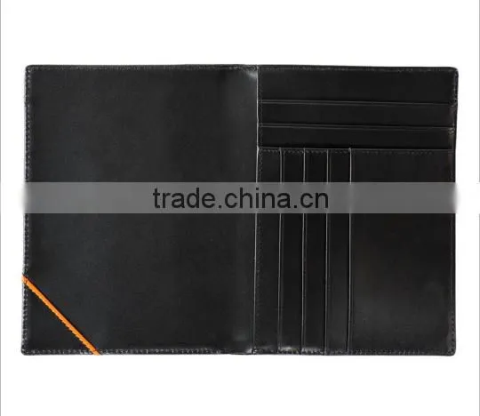Smart leather passport case build with RFID blocking genuine leather passport holder