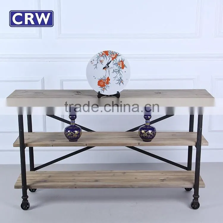AF-901 Metal Frame Reclaimed wood furniture Pine Console Table