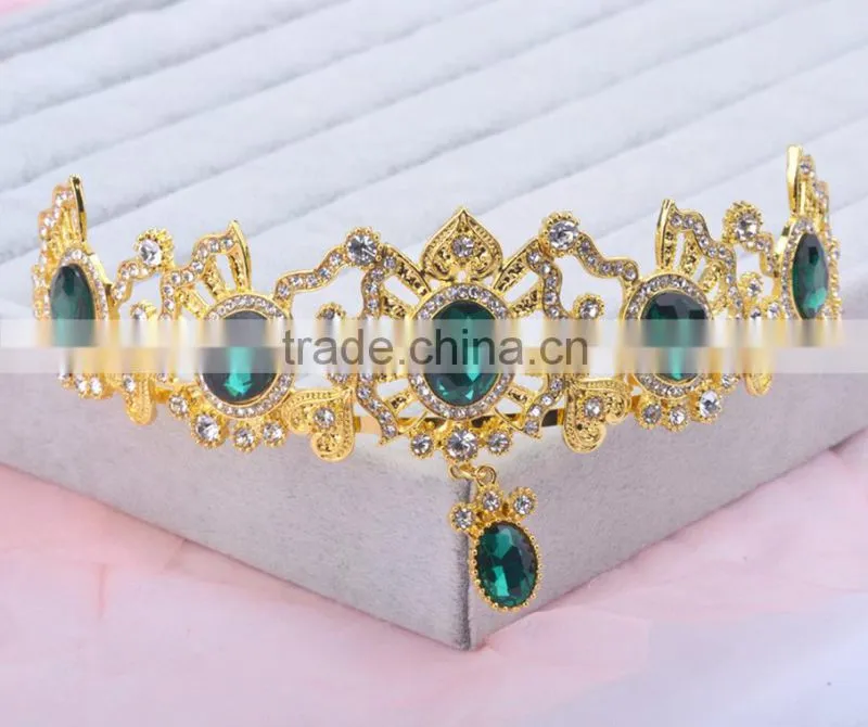 The new bride crown headdress red diamond white wedding jewelry