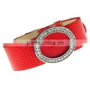 Ellipse 18mm Rhinestone Slide Charms Wholesale, fits 18mm width Leather Bracelet