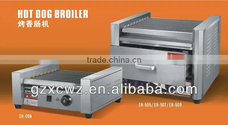 nine roller hot dog grill machine
