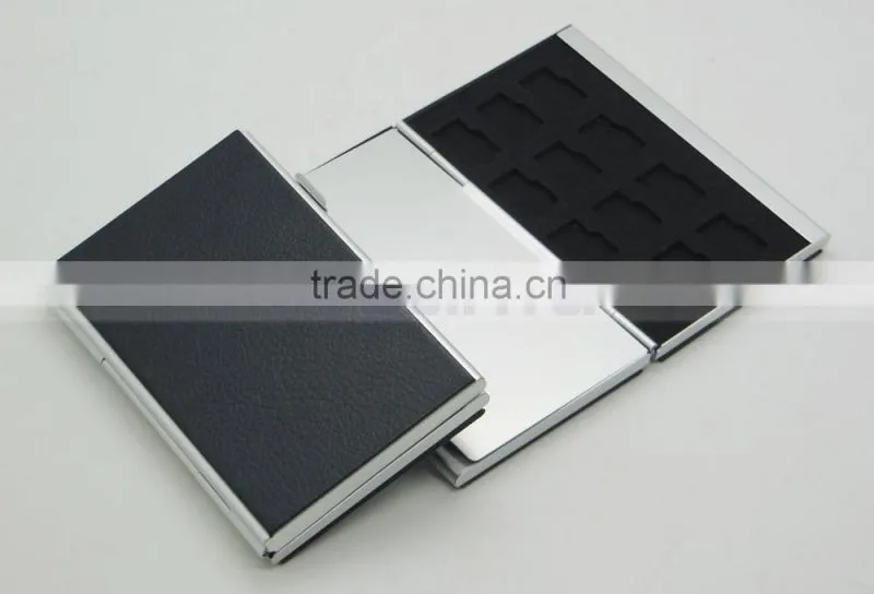 Leather Aluminum EVA 24 Micro SD TF Card Case Memory Card Storage Carrying Case Holder Protector