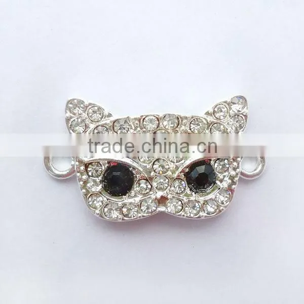 JF8512 Wholesale Rhinestone Crystal Pave Alloy Bow Charm connector For Bracelet