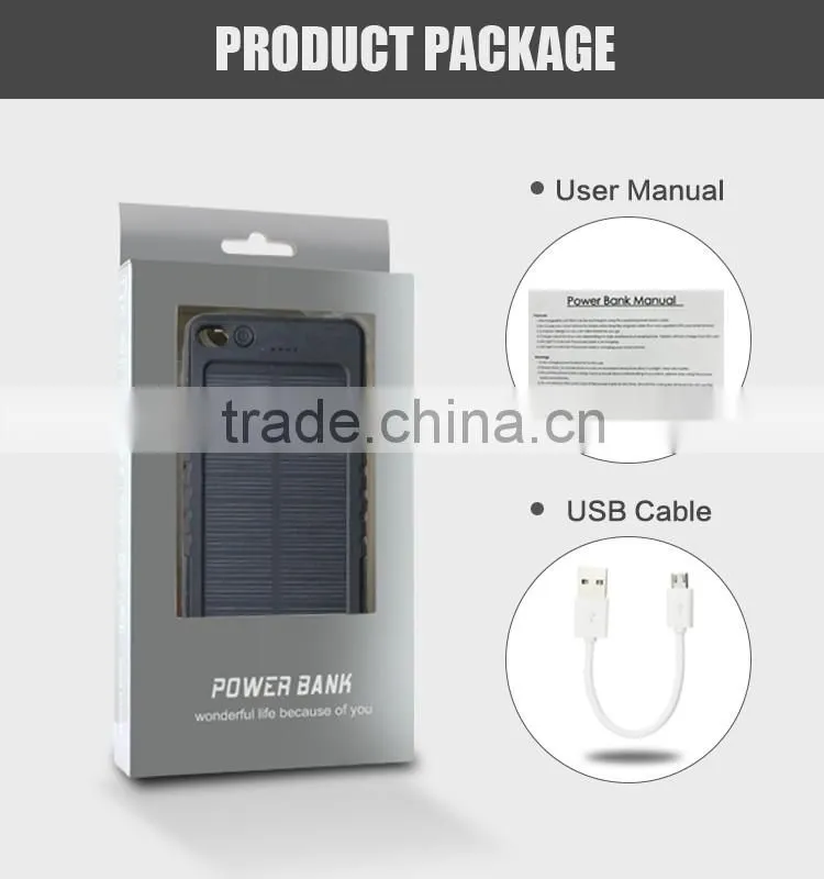 2016 solar charger 8000mah solar panel case solar charger