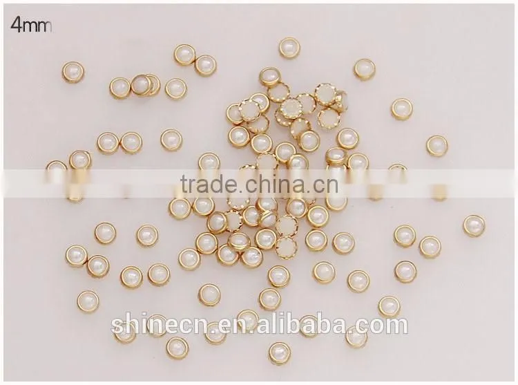 New stones 3mm 4mm 5mm 6mm metal golden edging flatback round hot fix rhinestones