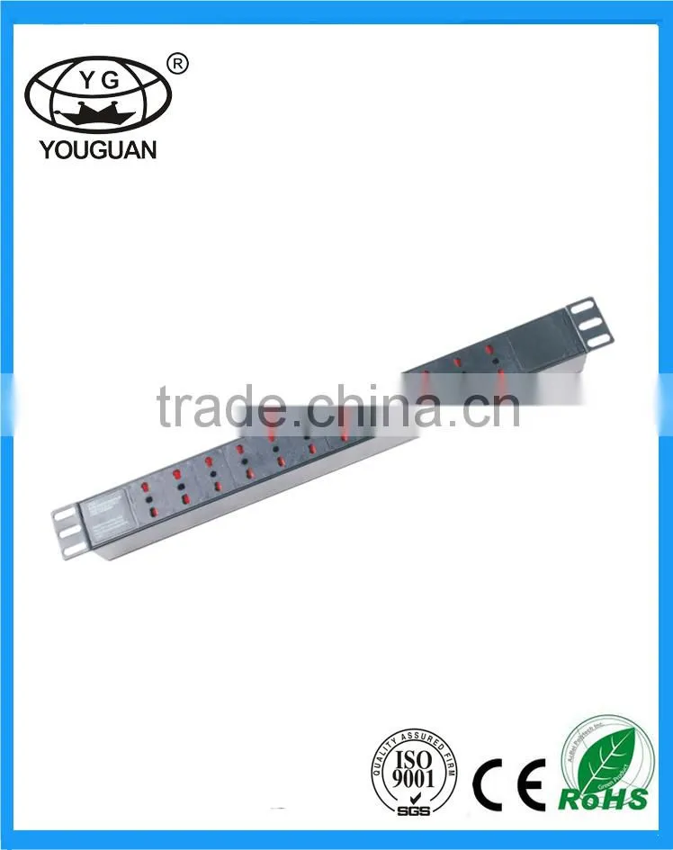 19" 1U Italy type 12 ways overlength PDU