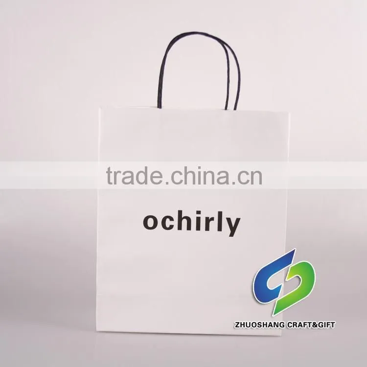 2016 factoty directely custom cheap White Kraft Paper Recycle paper Material Shopping Bag