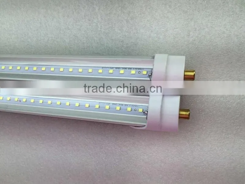Shenzhen Victory Lighting T8 8 foot 44W single pin sigle row/double row led tube light 96inch cool white,clear cover/milky cover