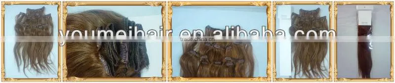 made in China cheap curly brown clip in hair extensions