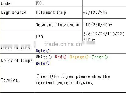 Indicator light for electric water heater TUV CE certification hight quality