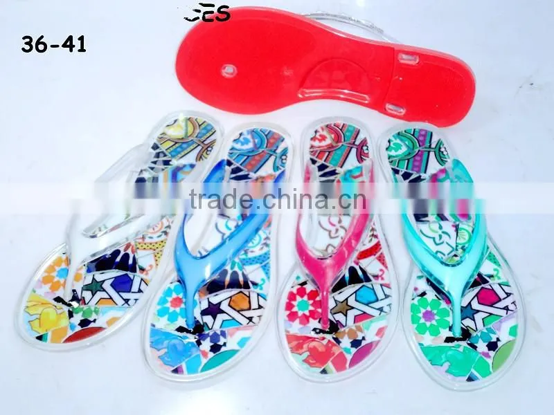 2015 flip flops hot sale PVC Ladies Slippe