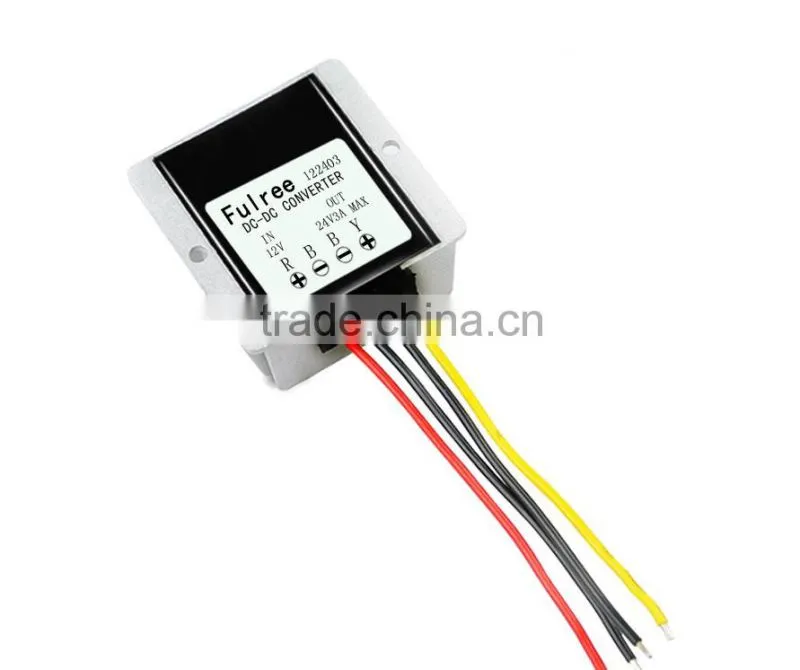 waterproof 12v to 24v3a72w dc-dc power step up converter, 12v to 24v boost module, power inverter