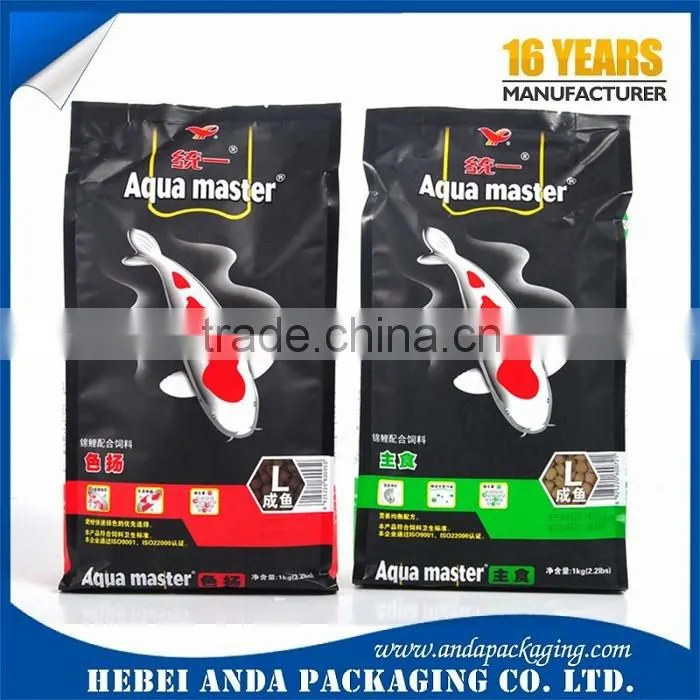 Custom Printing Stand up Fish Food Packaging Material / plastic bag dog food packaging