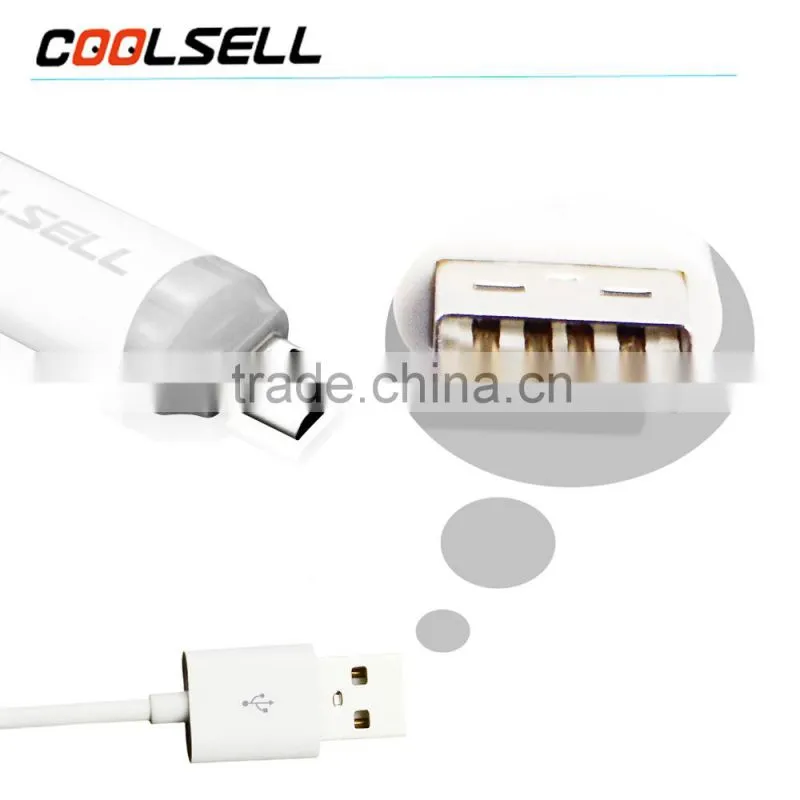 colored micro usb serial cable with led light
