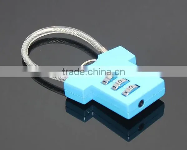 Steel Wire Resettable 3 Digit Combination Travel Luggage Suitcase Padlock Alloy T-shirt Metal Digital Locker Lock