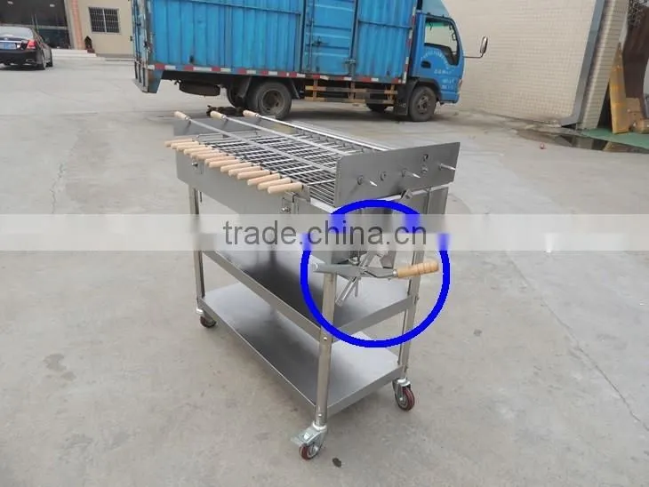 (Australia Style) Stainless Steel Outdoor Charcoal BBQ's Grill Trolley Rotisserie Spit With Variable Speed Motor 220V/110V