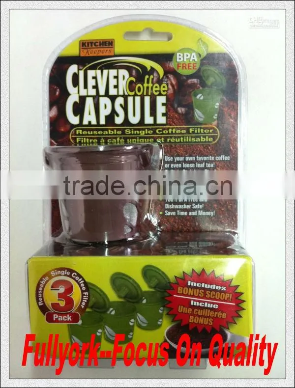 Clever Coffee Capsule Cafe Cup As Seen On TV Reusable Single Cup Coffee Filter Pods