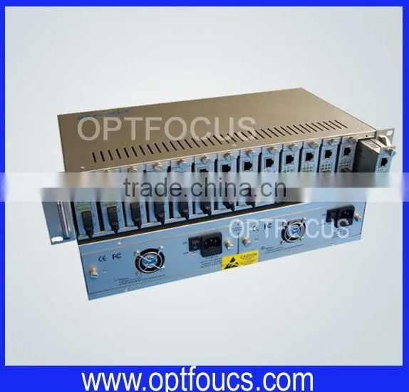 with 4 fans 14 slot Media converter Rack