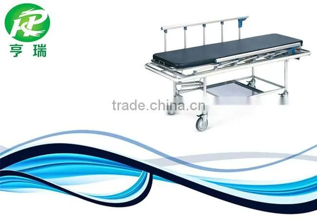 Stainless steel adjustable patient transfer stretcher trolley for sale