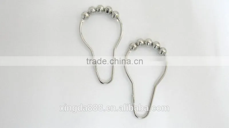 shower curtain hooks/100% metal shower curtain hooks/304 stainless steel curtain hooks