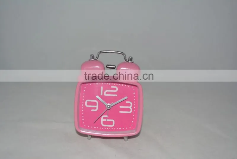 2016 new style mini quartz analog fashional Metal desk clocks for kids,cute alarm clocks