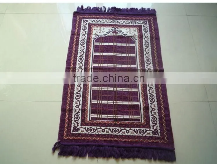 BT-804 new design polyester muslim prayer rugs with bag muslim carpet
