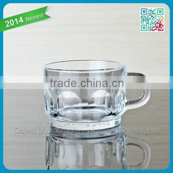 coffee glass cup fashion cheap embossed coffee glass cup transparent coffee glass cup with handle