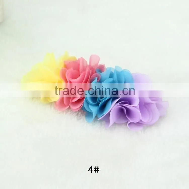 Diy chiffon flowers Colorful flowers,flowers for slipper,children's hair accessories