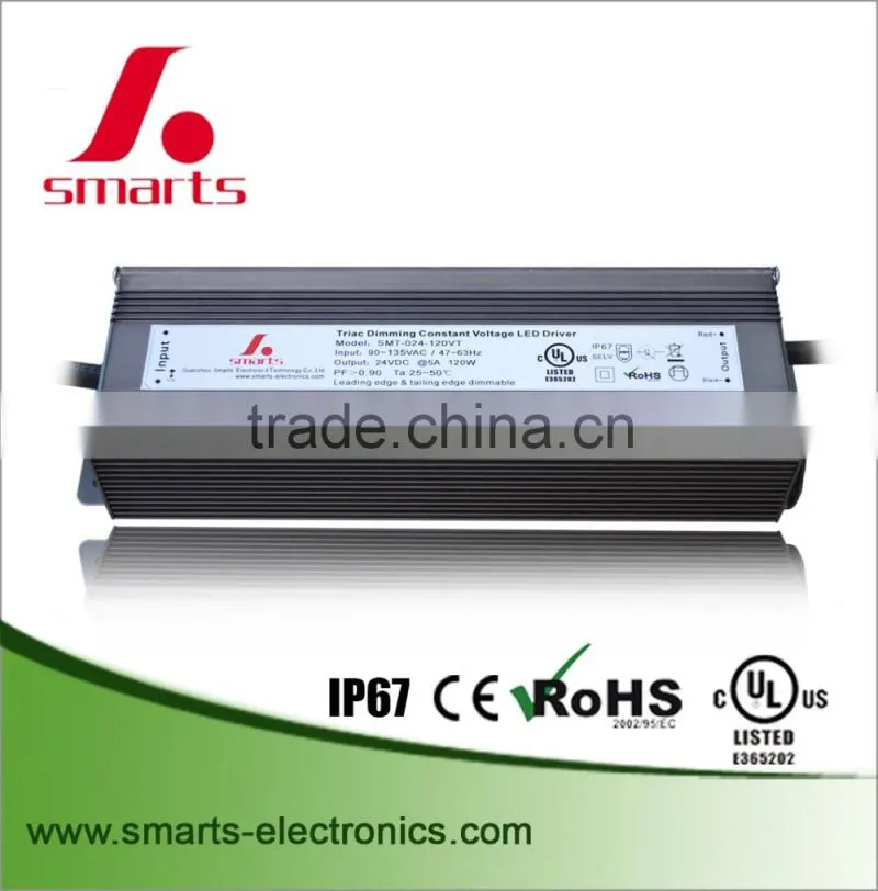 24v 120w waterproof ip67 led driver ul ce led power supply