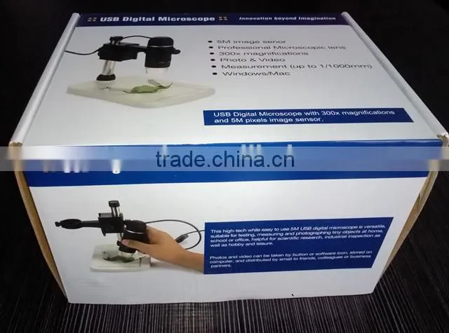 5MP 300X Portable USB Digital Microscope with measurement function compatible with Windows 10 and Mac