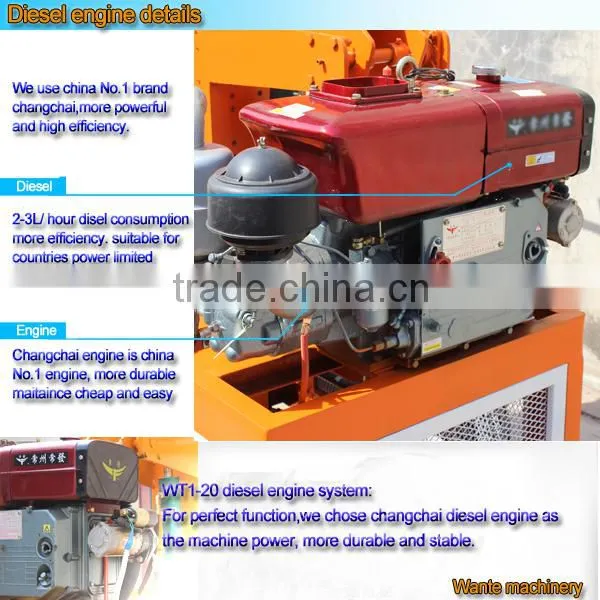 WT1-20 low price clay brick in dubai ecological bricks machine with earth