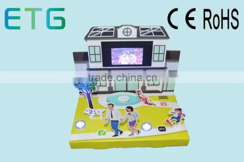 custom VIDEO POP shopping mall durable wood display stand slatwall with video screen