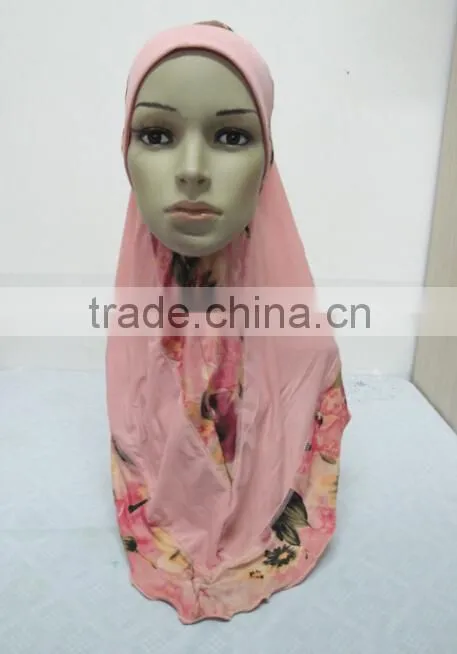 H281 new style one piece hijab with prints