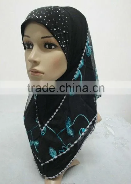 H171 latest embroidery muslim hijab,hijab scarf