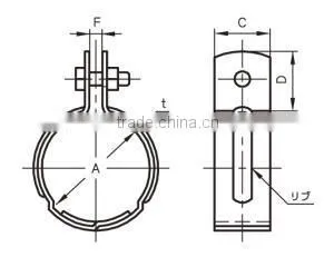 A10141-5 Galvanized pipe clamps of AKAGI products