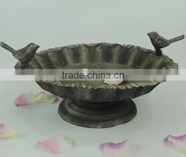 Country garden decorative iron bird dish