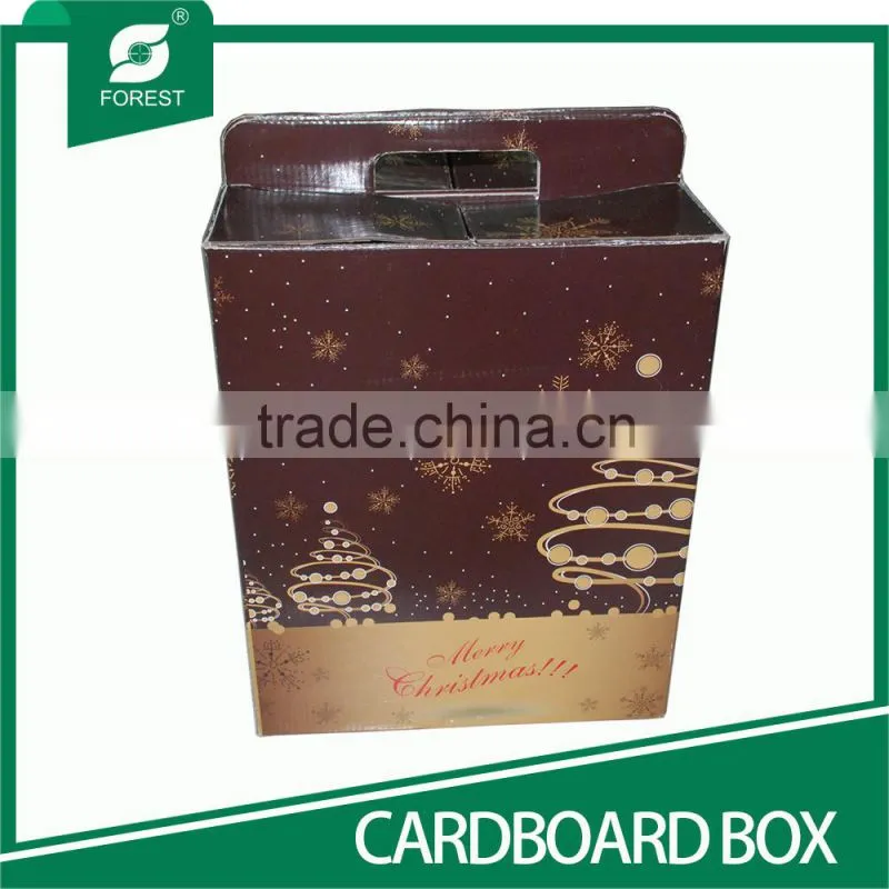 CARDBOARD BOX WINE PACKAGE BOX WITH HANDLE