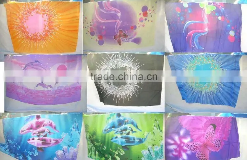 100%Polyester material sarong 100*180cm different designs sarong wholesale