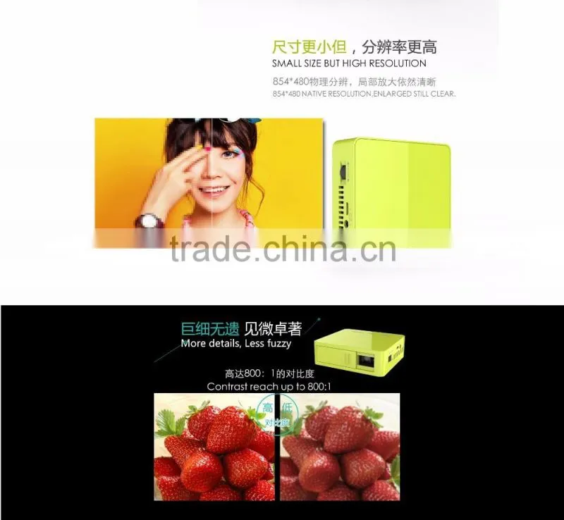 2016 Mini Small Pico LED Projectors Palm Size DLP Projector Easy to Carry (SMP50)