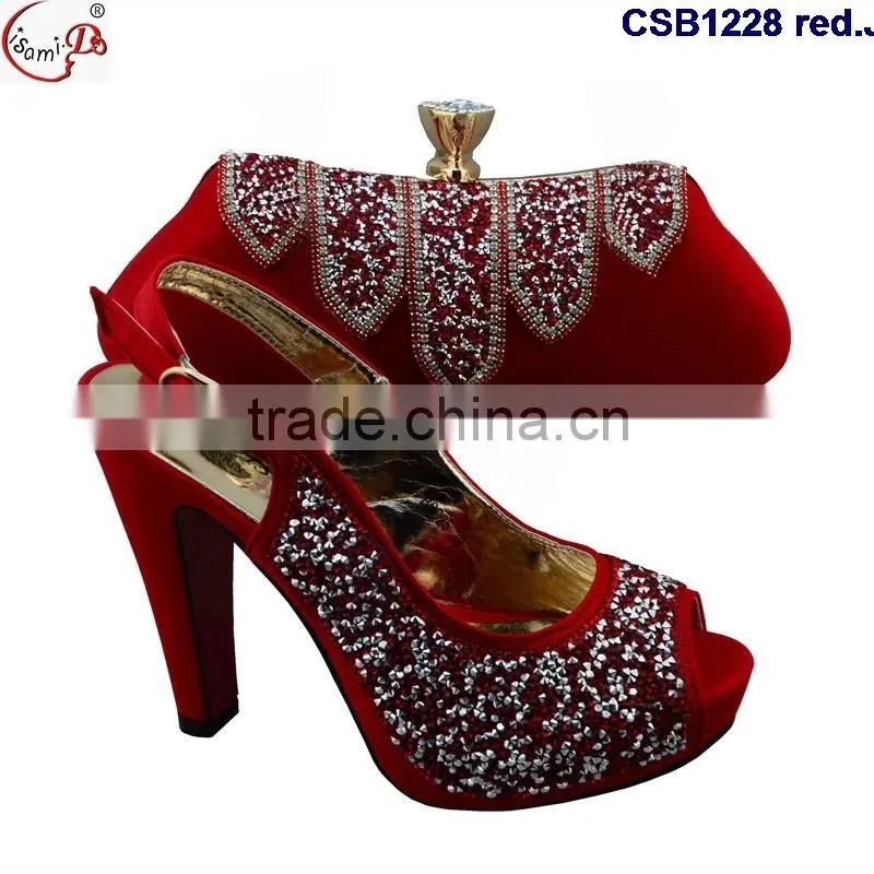 CSB1228 Chowleedee fasion latest fashion woman italy style high heel sandal shoes with matching bag