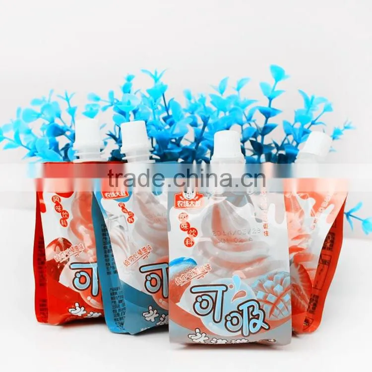 Yason resuable fruit juice spout pouches bear with 120deg sterilization process stand up pouch with spout pouch bottom gusseted