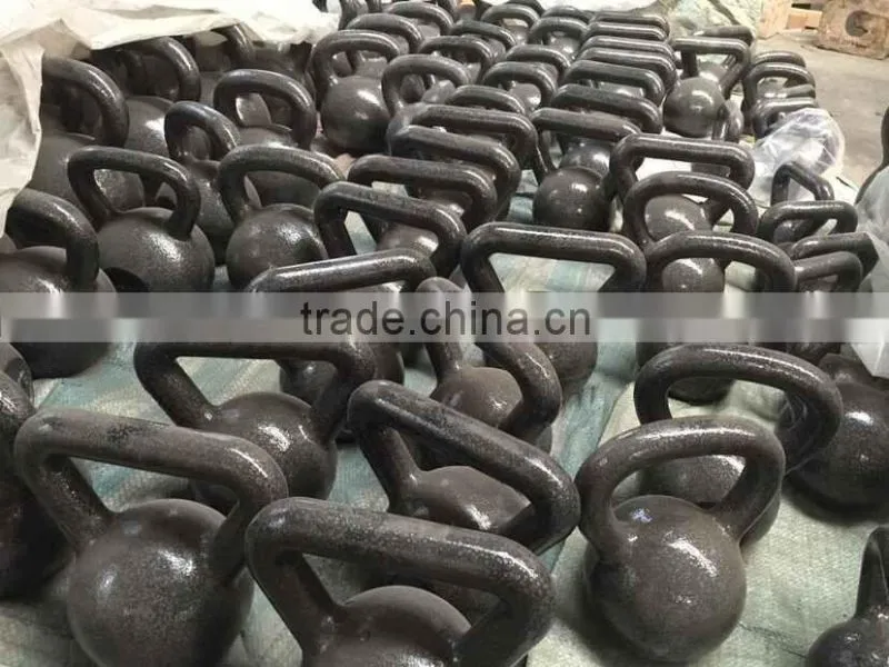 Cast iron Black painted kettlebell set supplier