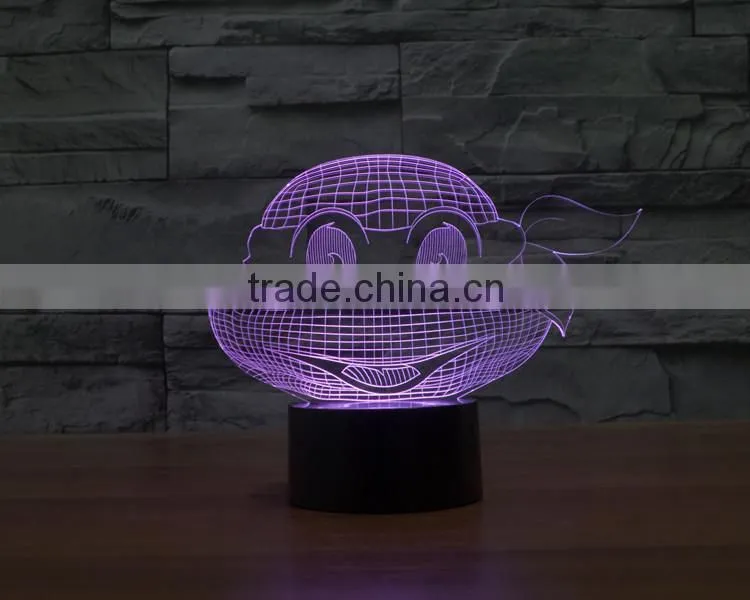 3D LED Lamp Light USB Teenage Mutant Ninja Turtles Colorful Night Light for Wedding Deco Innovative Christmas Gift Present