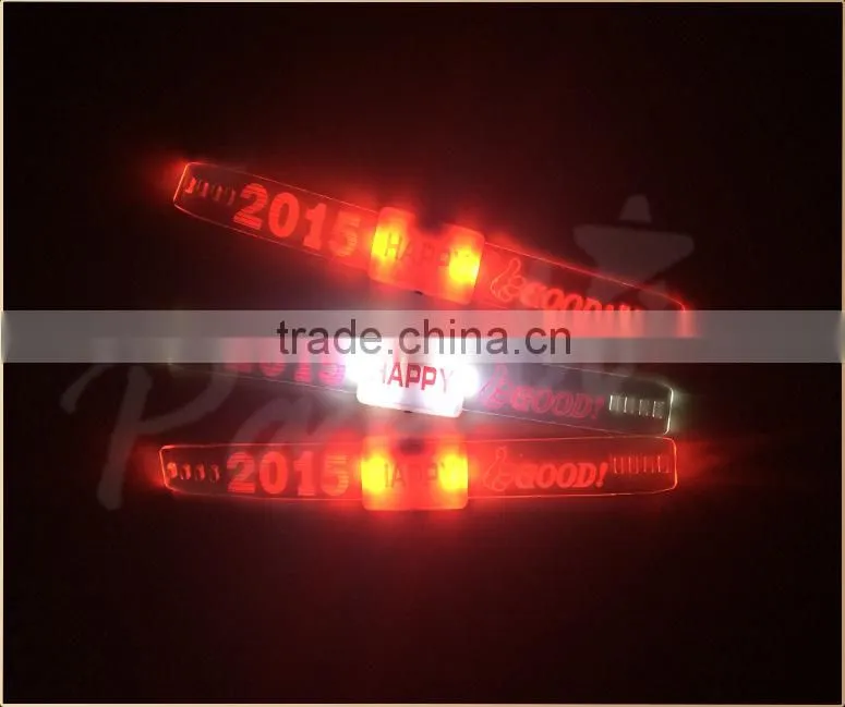 Led blinking bracelet led flashing custom silicon wristband