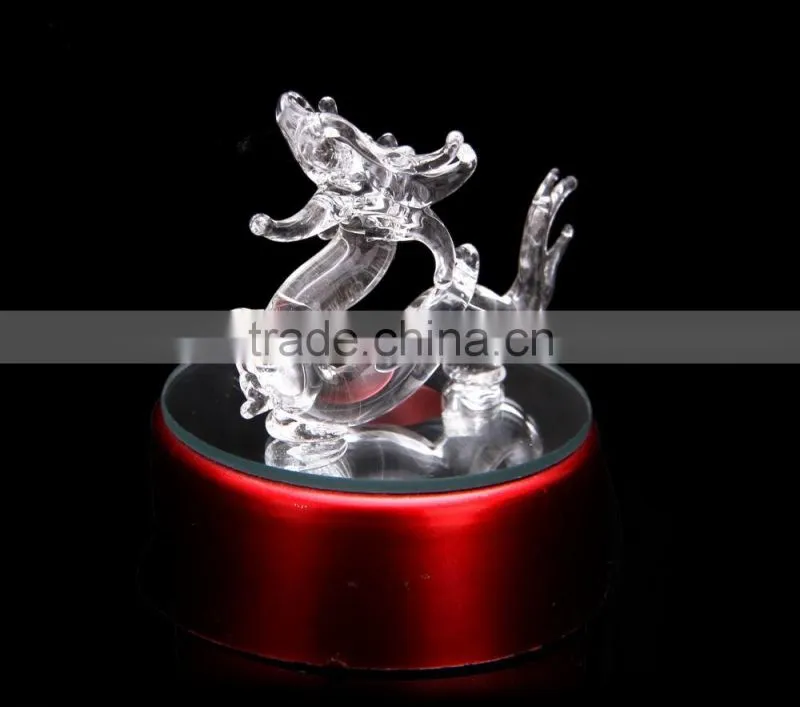 2016 Custom design dargon figurine make glass figurines