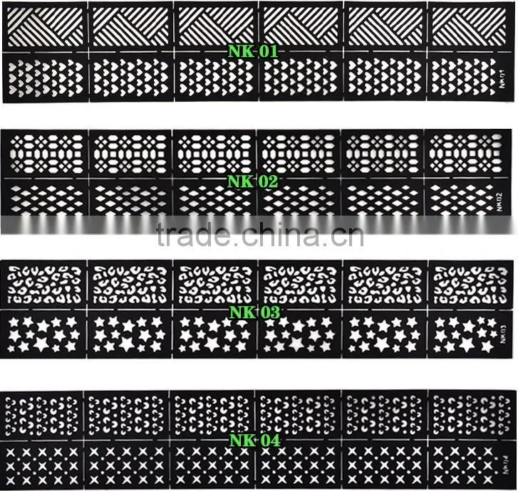 Reusable Stamping Tool DIY Nail Art Hollow Template Stickers Stamp Stencil sticker