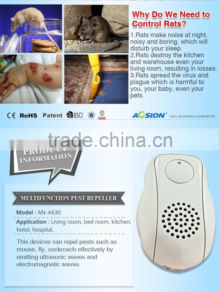 2016 Top Rated Aosion Multifunctional Electromagnetic ultrasonic rat repellent