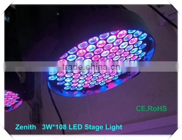 108 rgbw 3w led moving wall washer